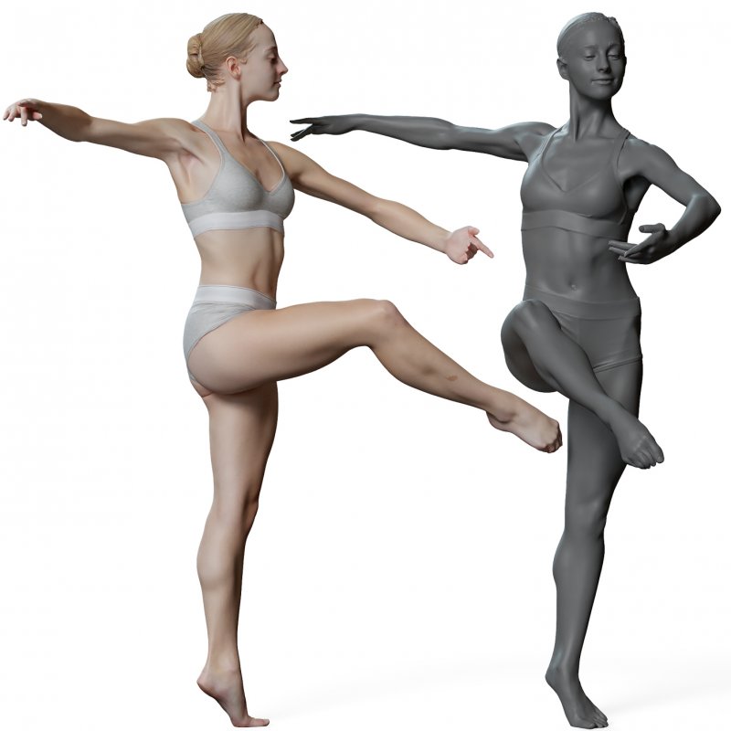 Female ballet dancer reference 3d model 