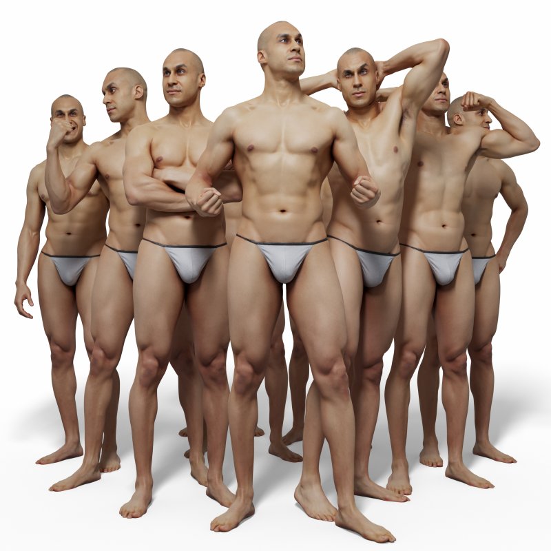 Male 10 Anatomy Reference Pose Pack 