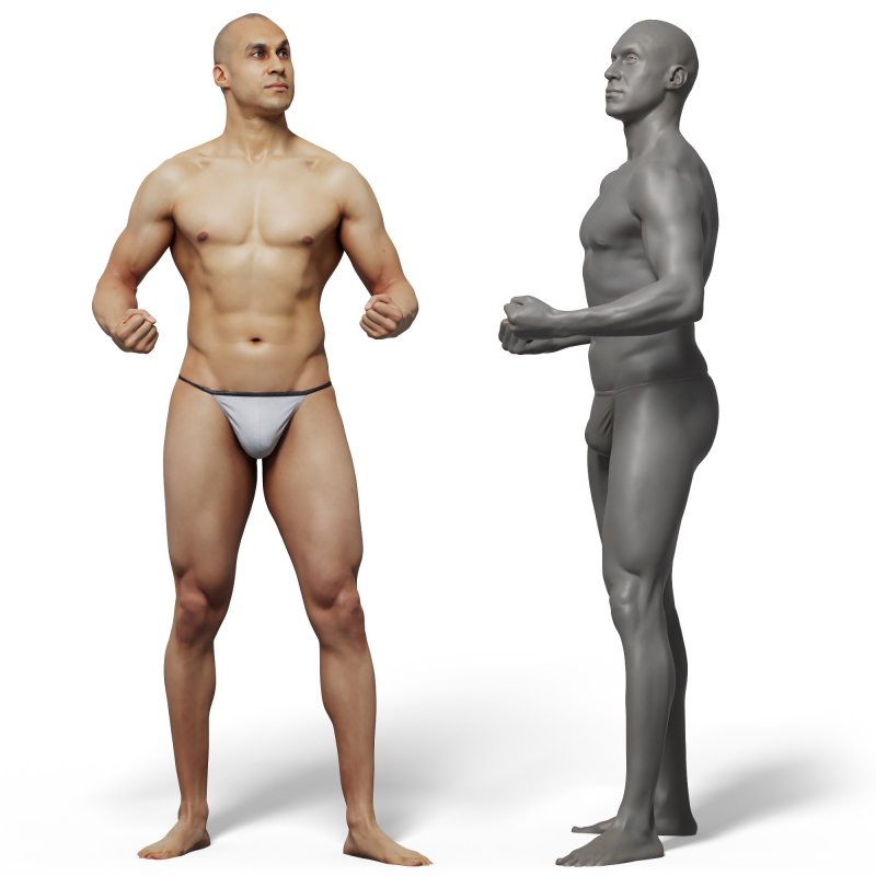 Male 10 Anatomy Reference Pose 04