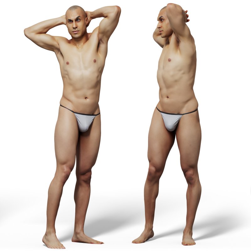 Male 10 Anatomy Reference Pose 07