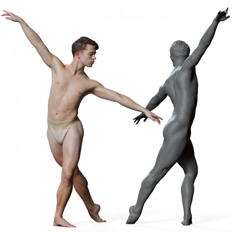 Male ballet dancer reference 3d model 