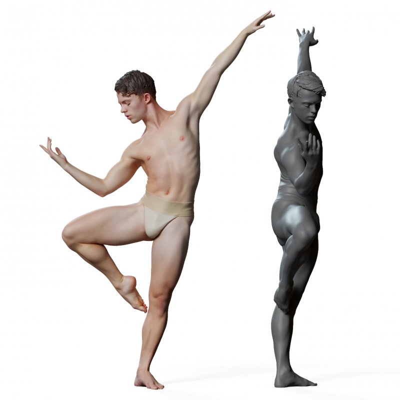 Male ballet dancer reference 3d model 