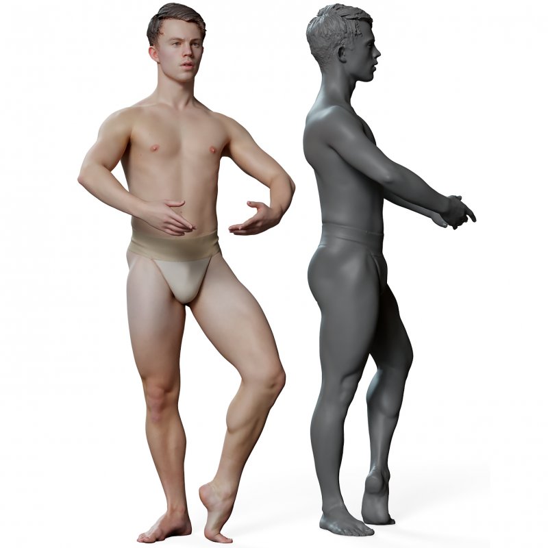 Male ballet dancer reference 3d model 