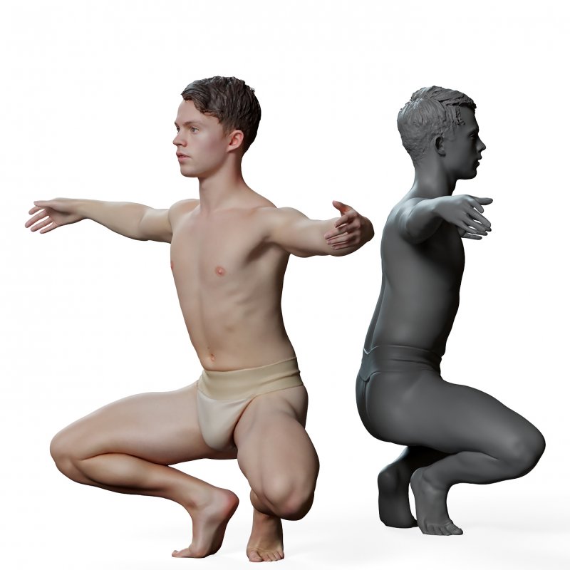 Male ballet dancer reference 3d model 