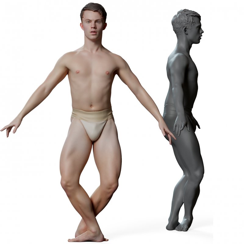 Male ballet dancer reference 3d model 