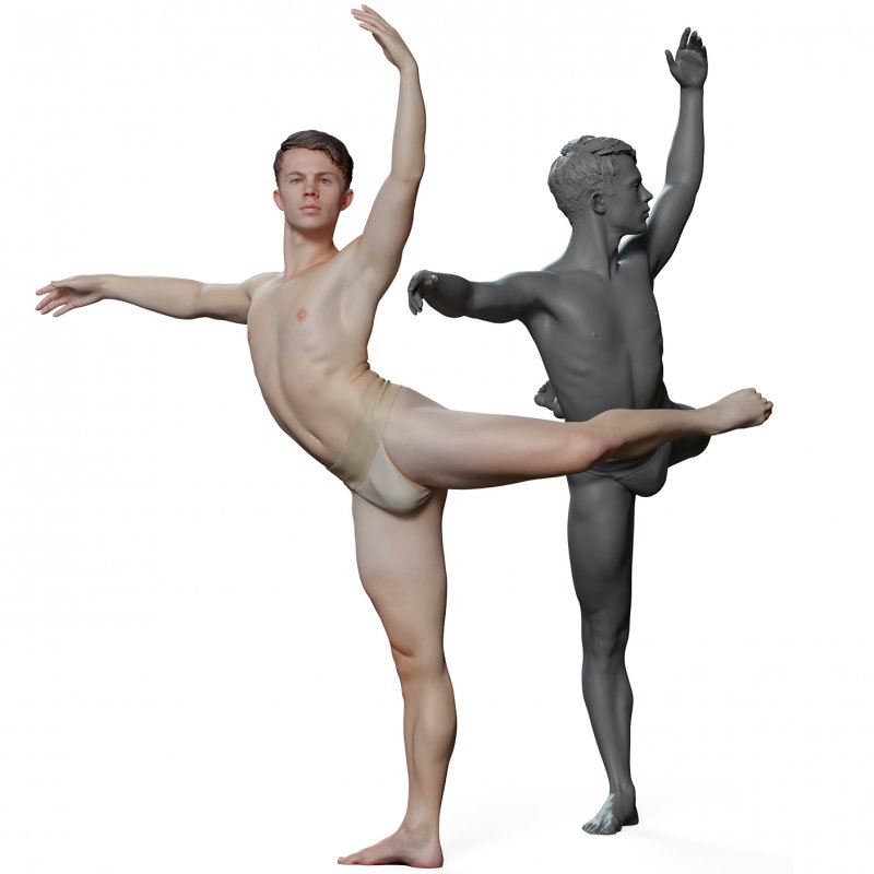 Male Ballet Dancer Reference Pose 017