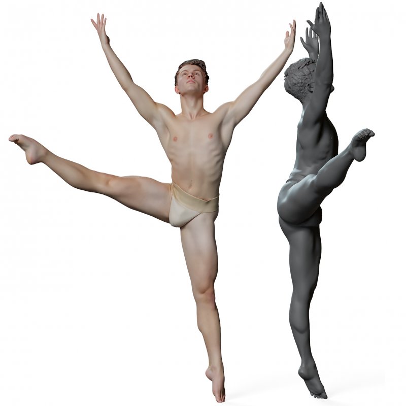 Male ballet dancer reference 3d model 