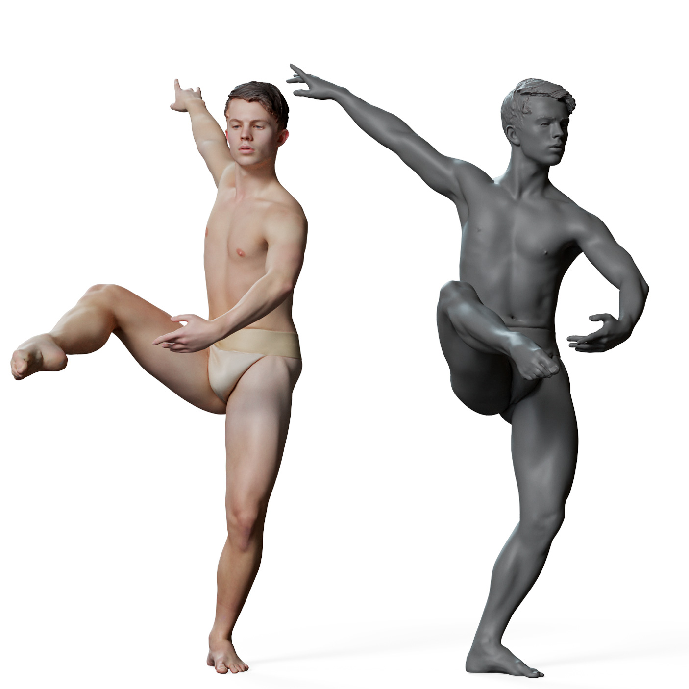 This male ballet dancer reference model is ideal for studying anatomy or fo...