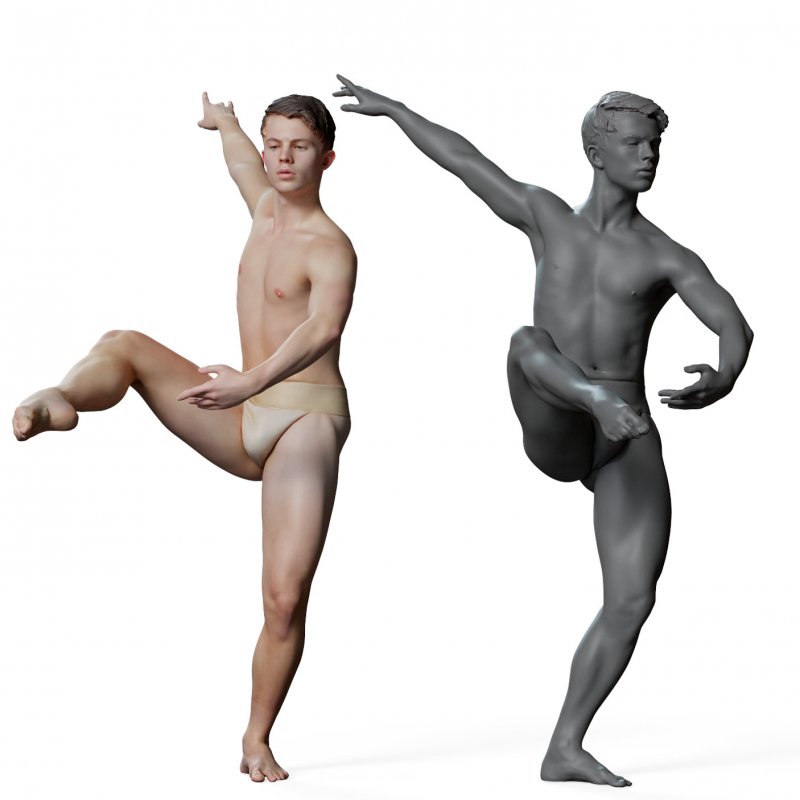 Male ballet dancer reference 3d model 