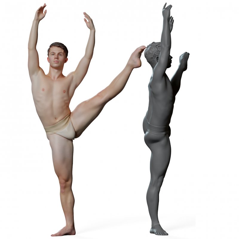 Male ballet dancer reference 3d model 