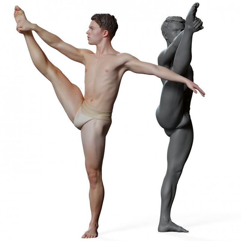 Male Ballet Dancer Reference Pose 022