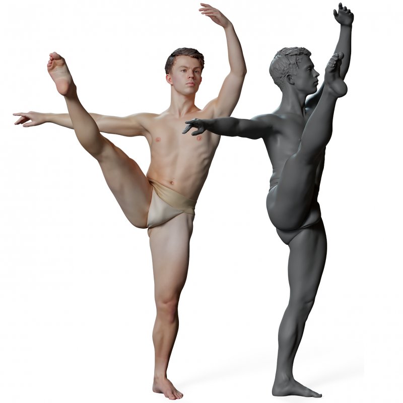 Male ballet dancer reference 3d model 