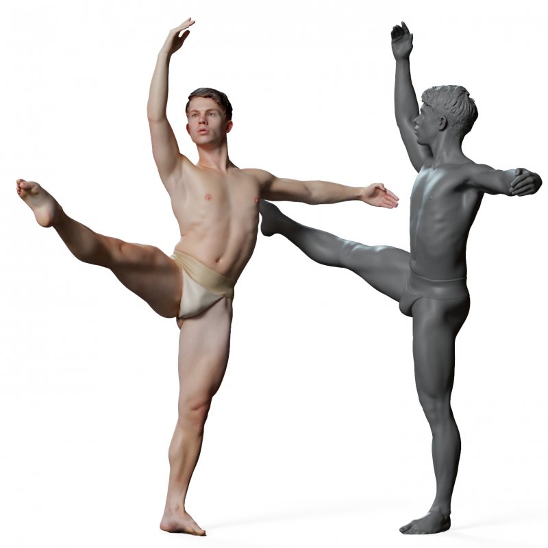 Male Ballet Dancer Reference Pose 03