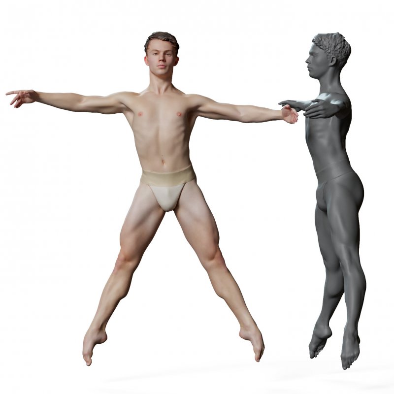 Male ballet dancer reference 3d model 