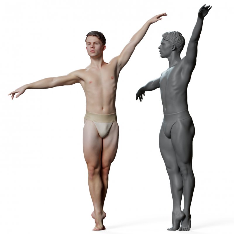 Male Ballet Dancer Reference Pose 05