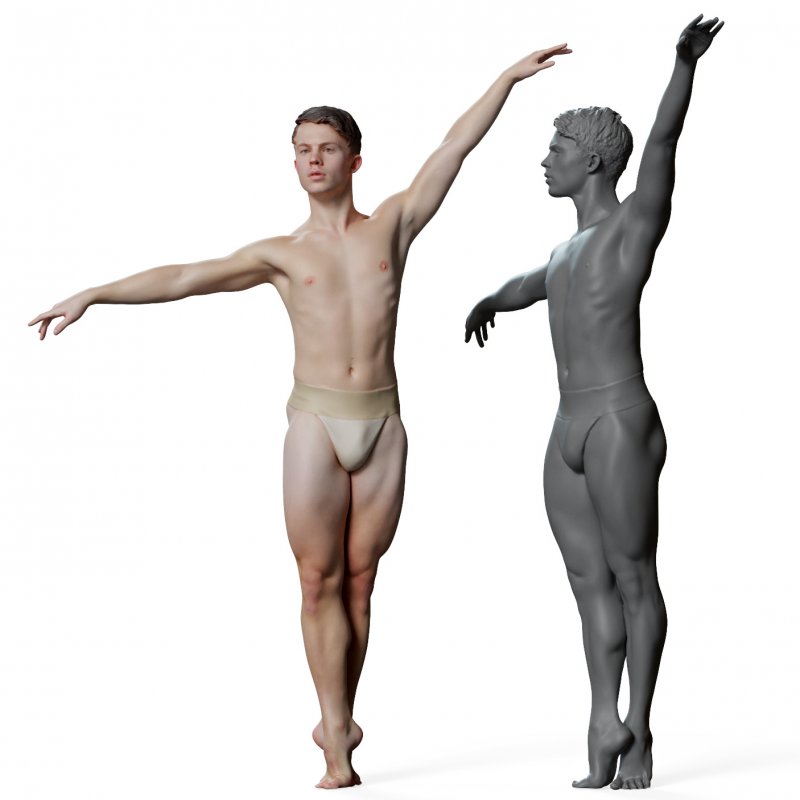 Male ballet dancer reference 3d model 