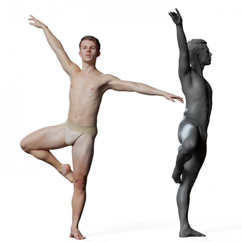 Male Ballet Dancer Reference Pose 06