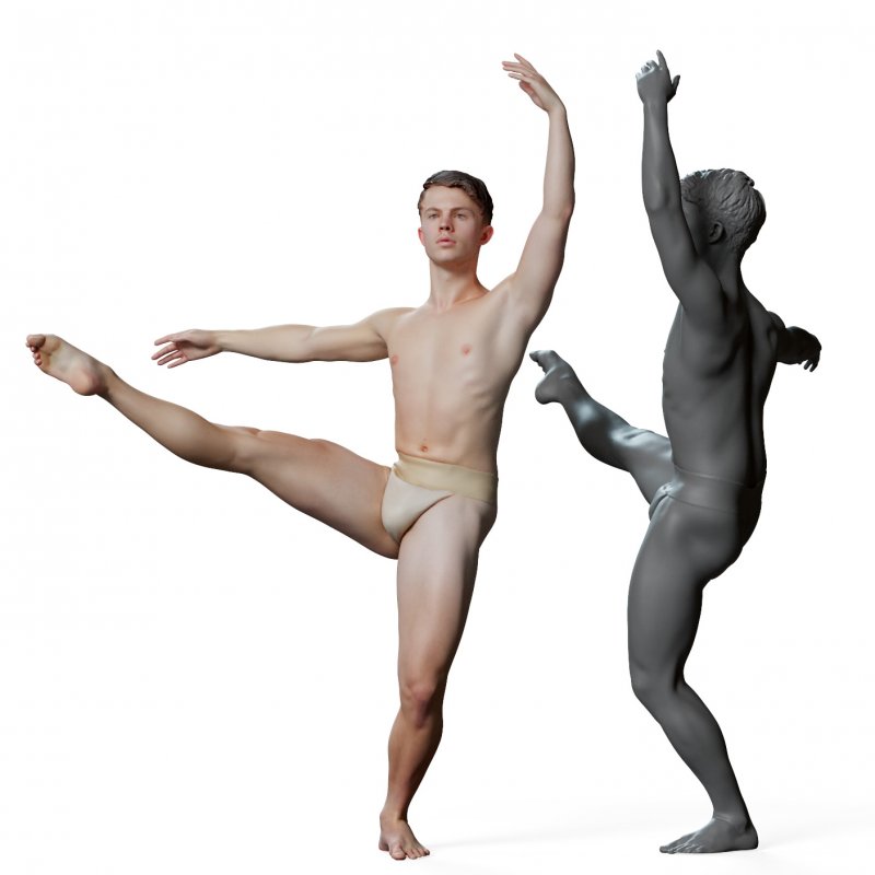 Male ballet dancer reference 3d model 