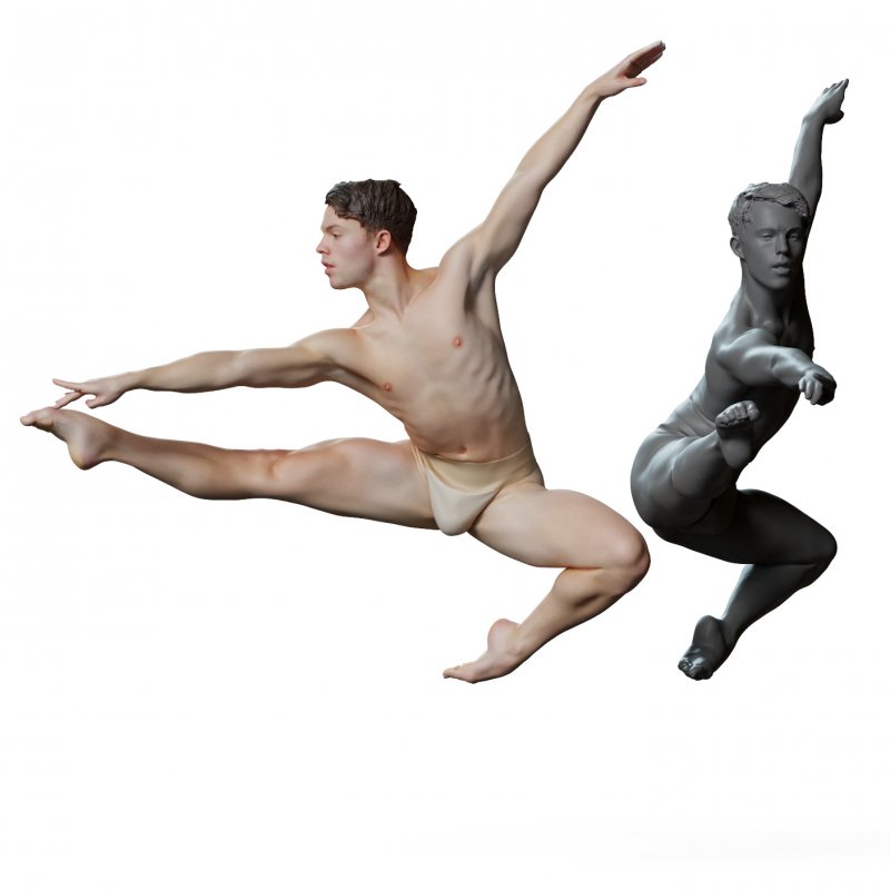 Male ballet dancer reference 3d model 