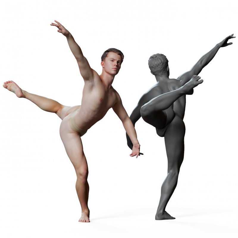 Male ballet dancer reference 3d model 