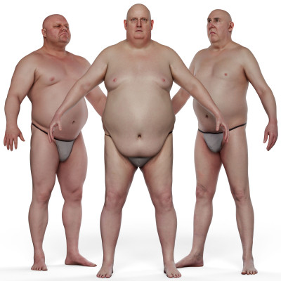 3 x Plus Size Male Body Scan Pack