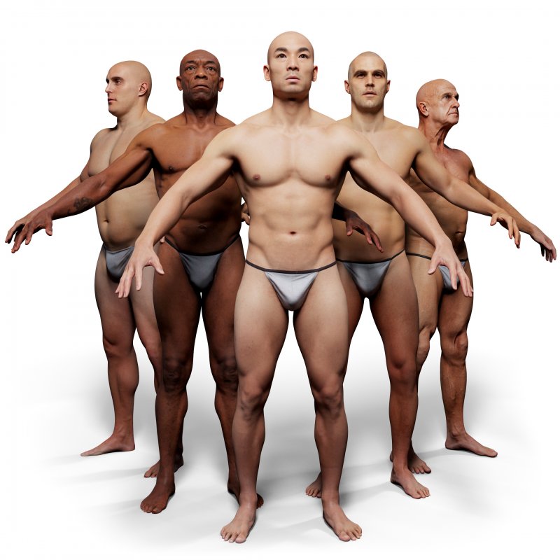 5 x Male Animation Ready Body Scan Pack