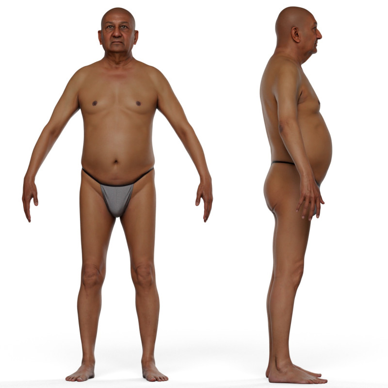 Muscular male 3D body model to download