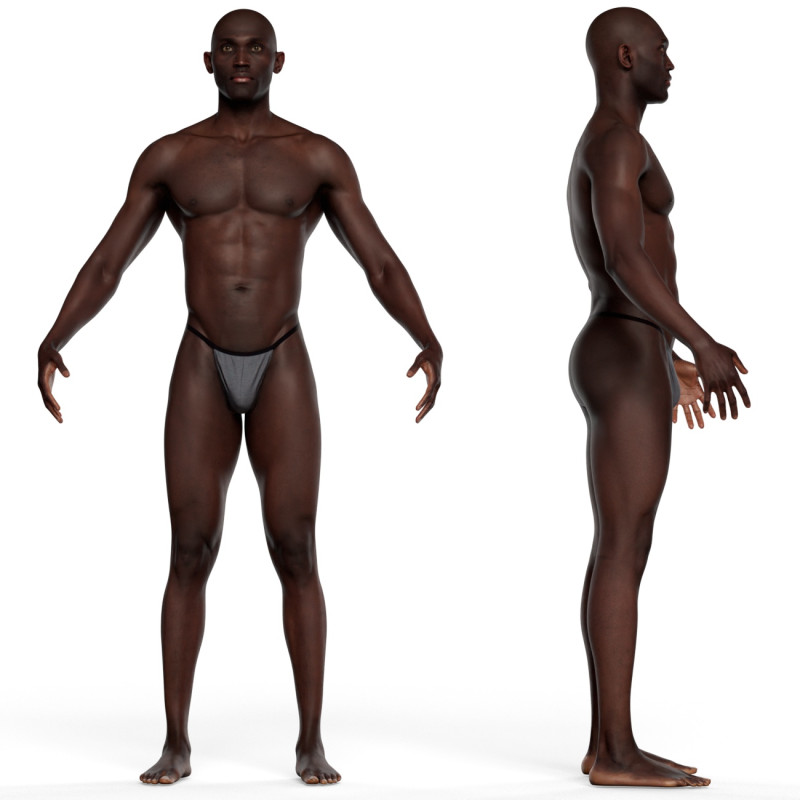 Muscular male 3D body model to download