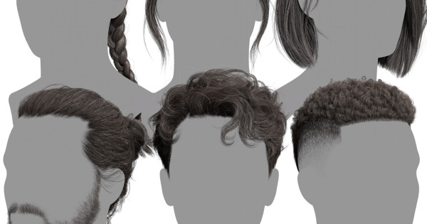 6 x Male &amp; Female Realtime Hair Pack