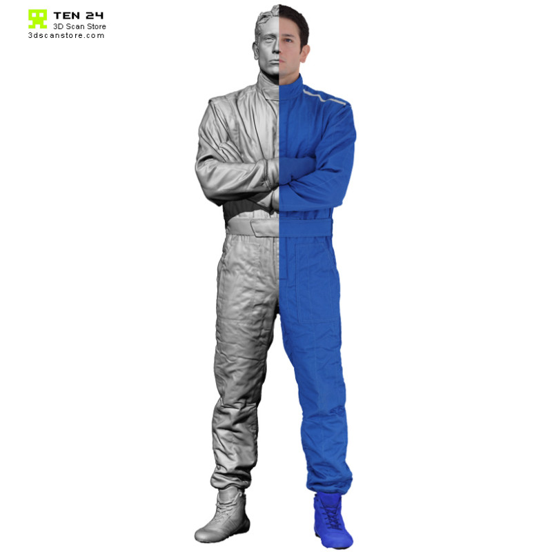 Male Racing Driver Arms Folded 