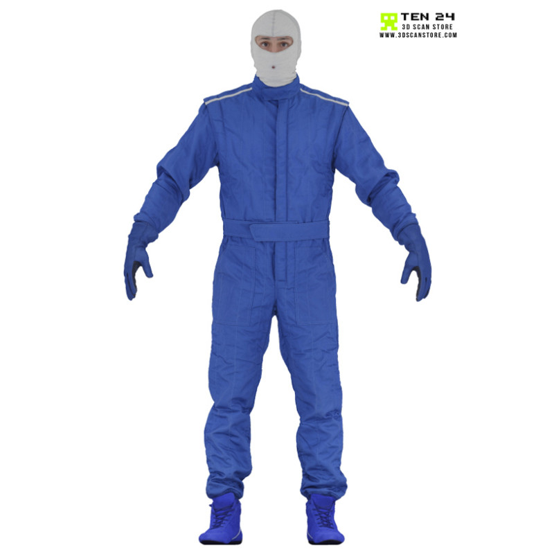 Male Racing Driver Fire Mask A Pose