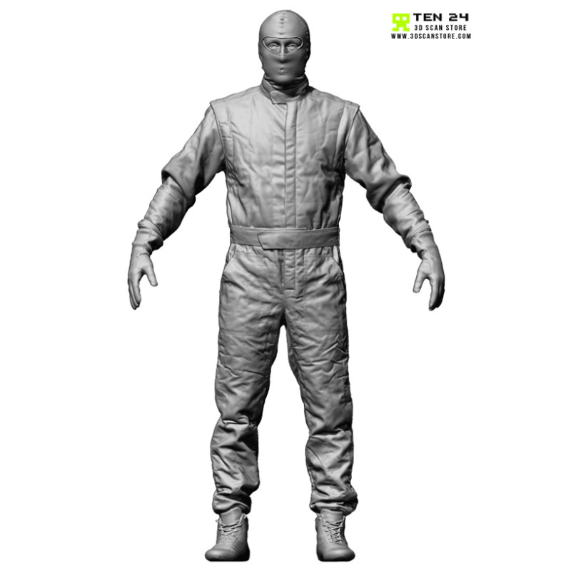 Male Racing Driver Fire Mask A Pose
