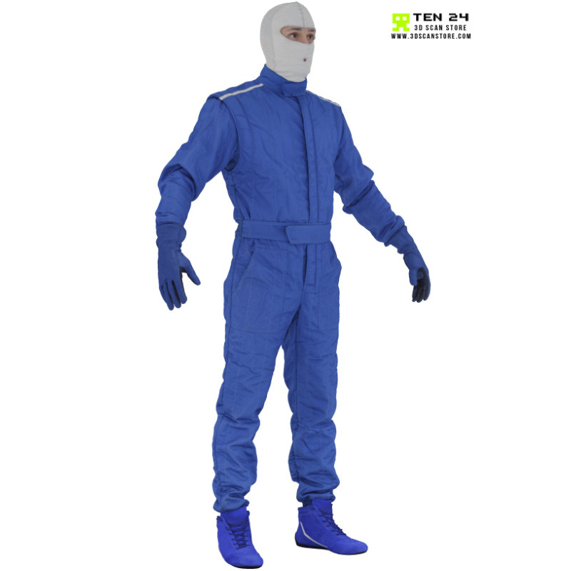 Male Racing Driver Fire Mask A Pose