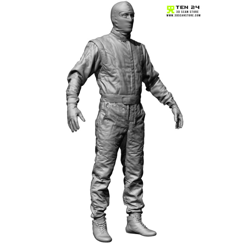 Male Racing Driver Fire Mask A Pose