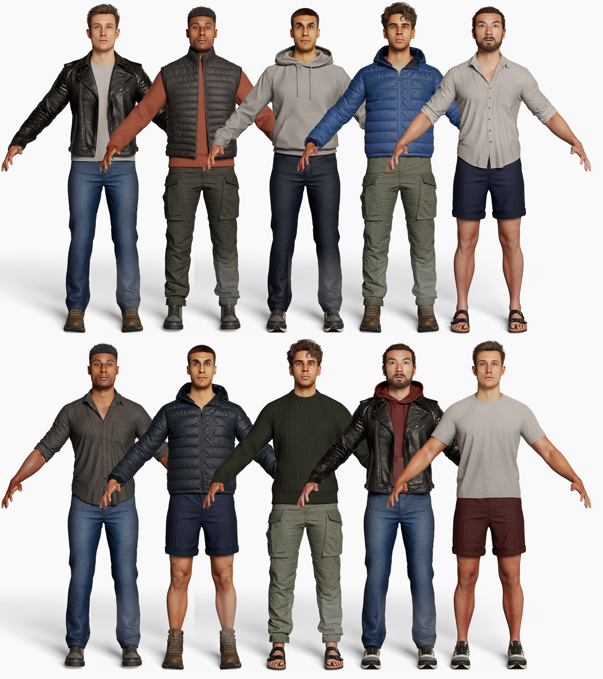 下载男性服装和身体扫描捆绑包