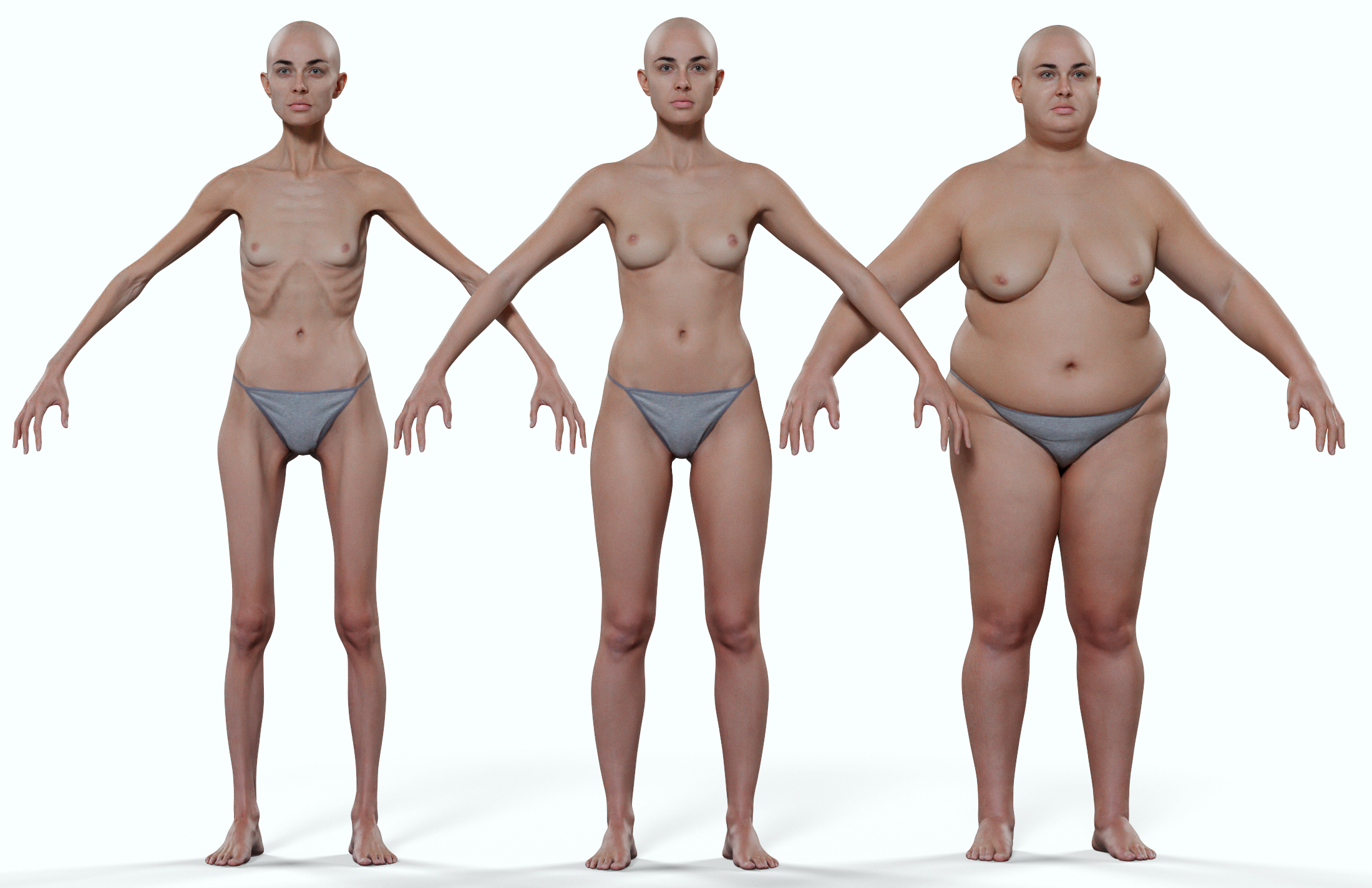 Download female 3d body scan model
