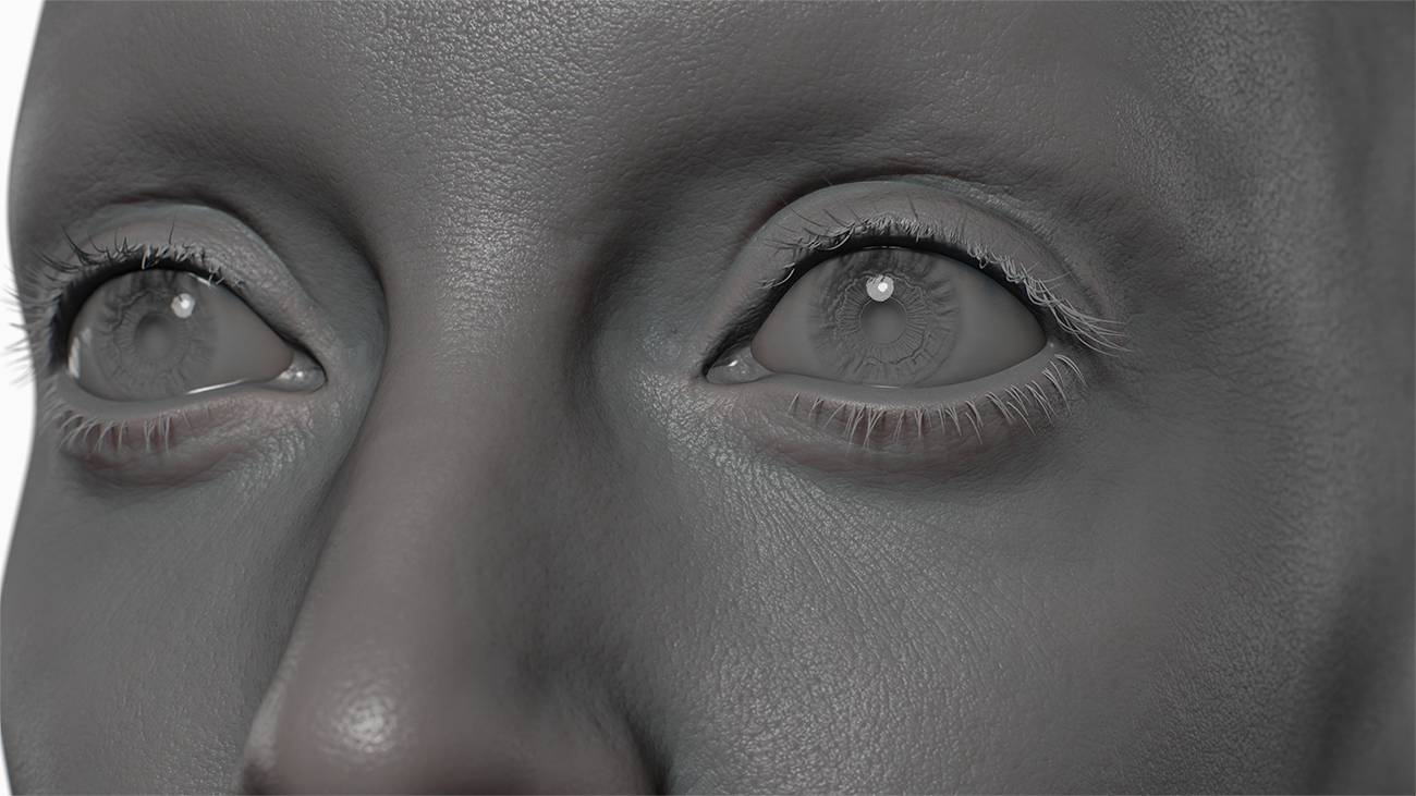 Female 18 HD Displacement Map - Displacement Map Eyes 