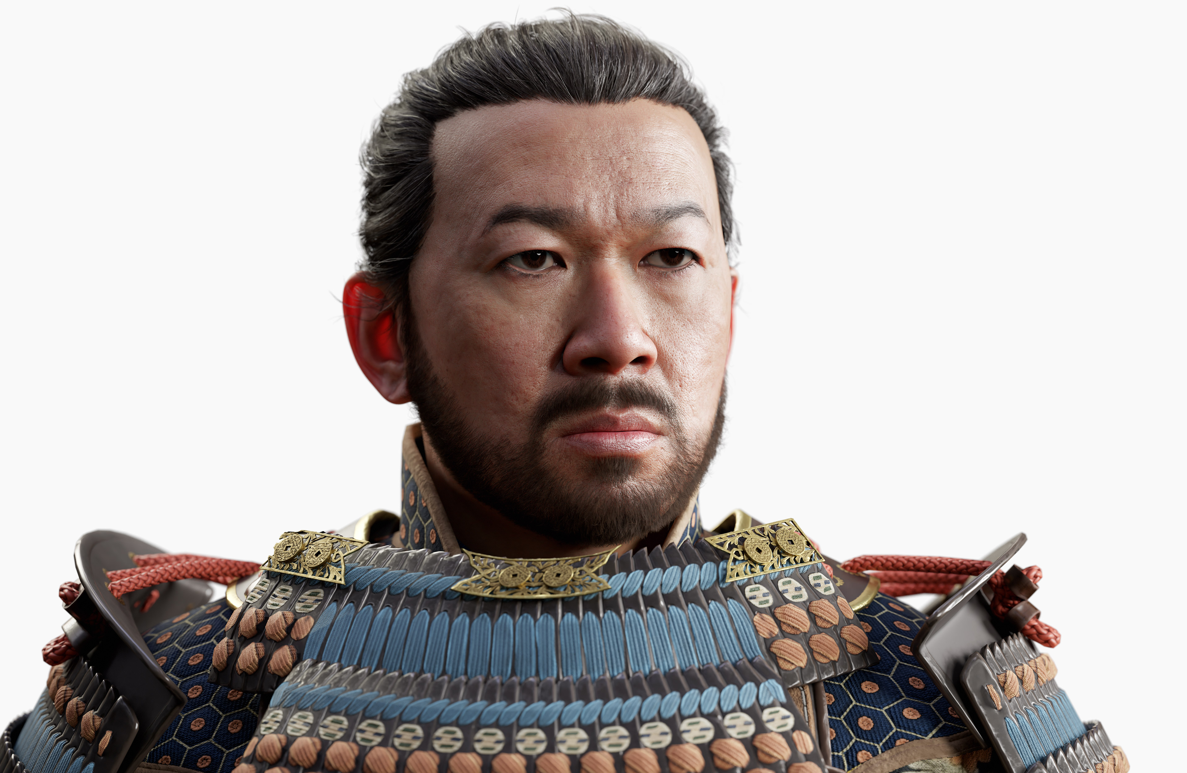 Male samurai game character
