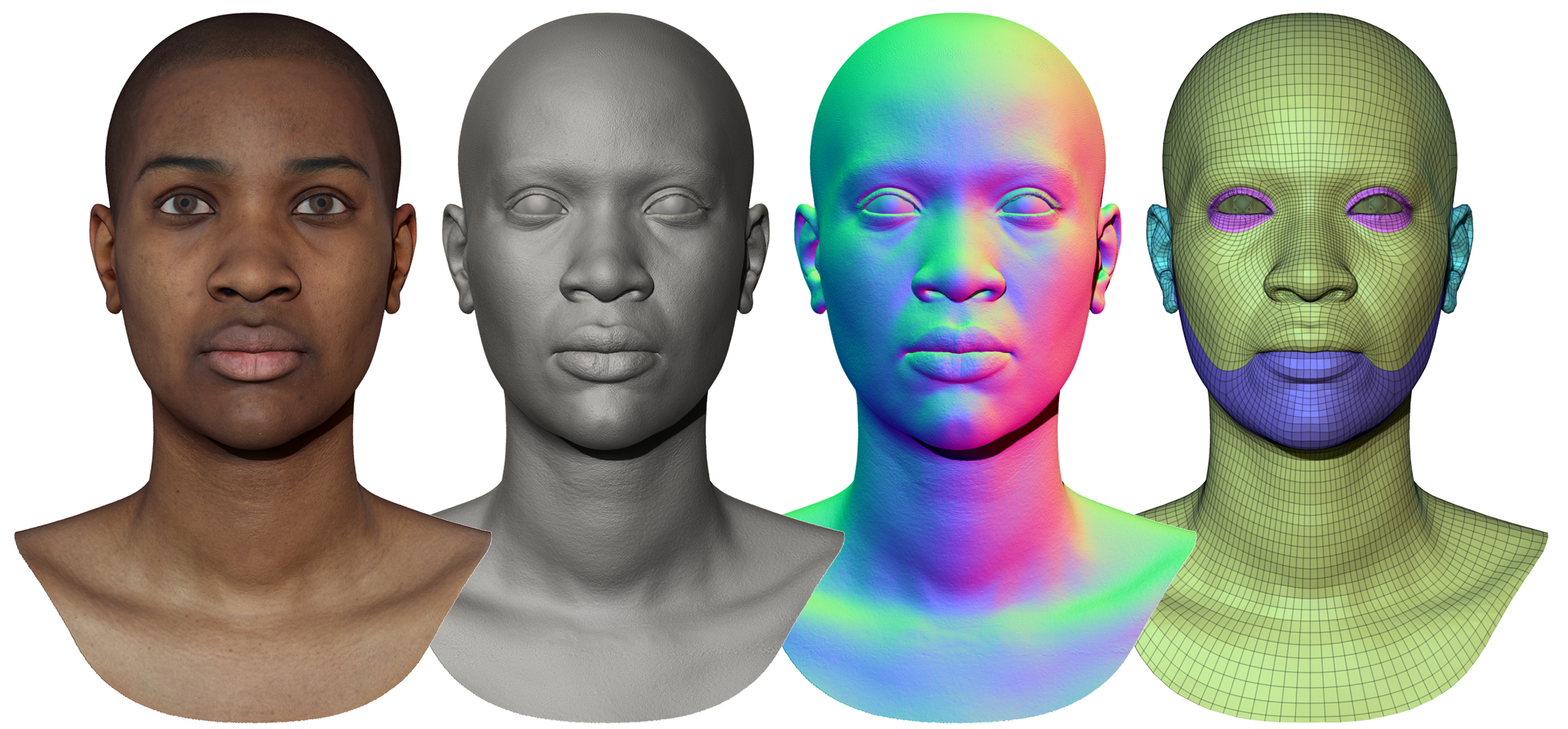 Female 3D model / Retopologised Head Scan 52
