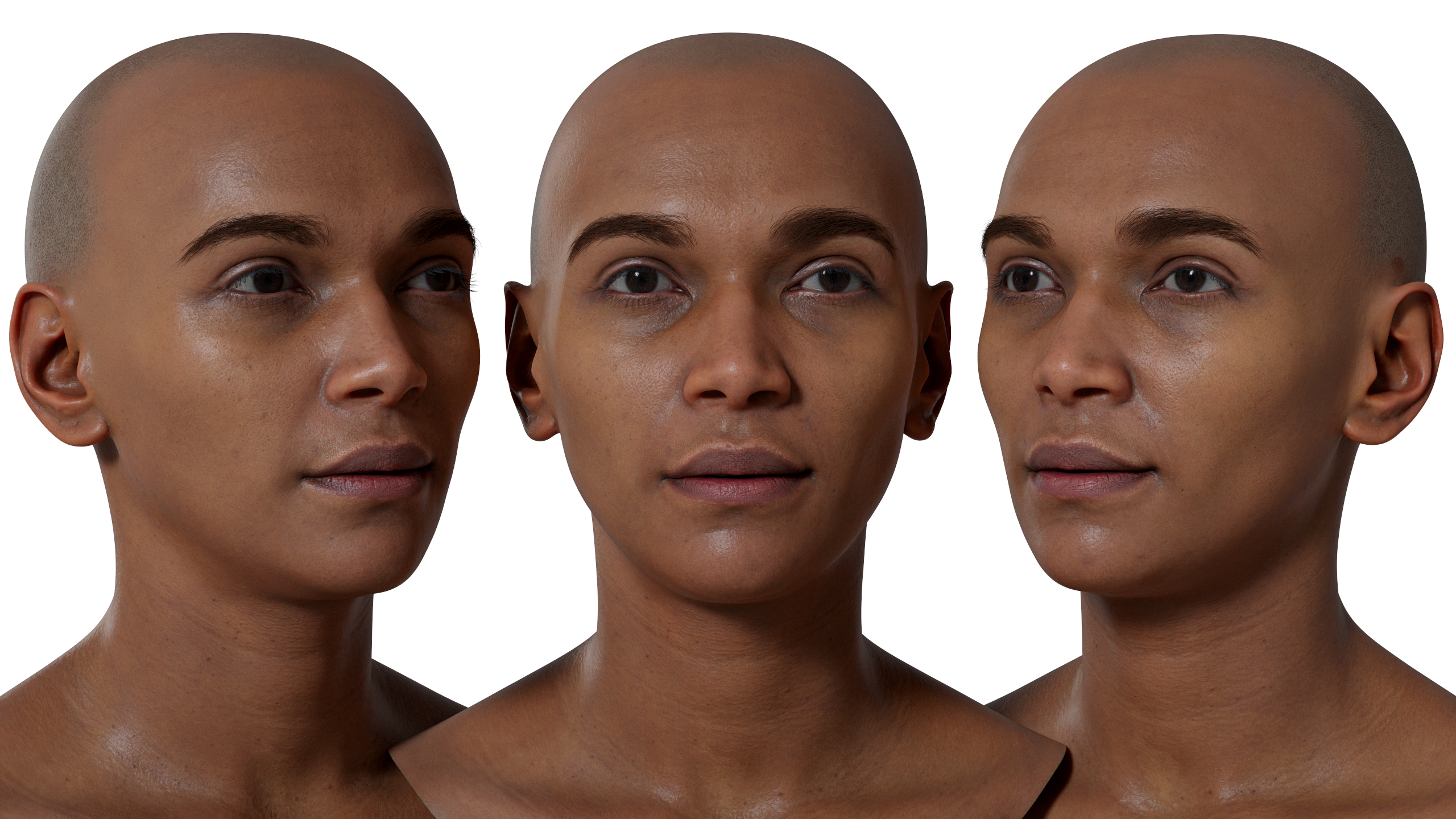 3D female face scan download