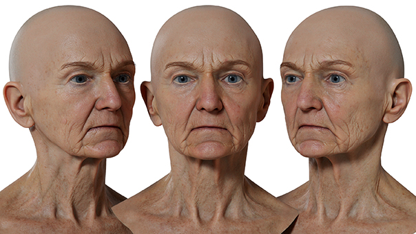 3D face scan old woman
