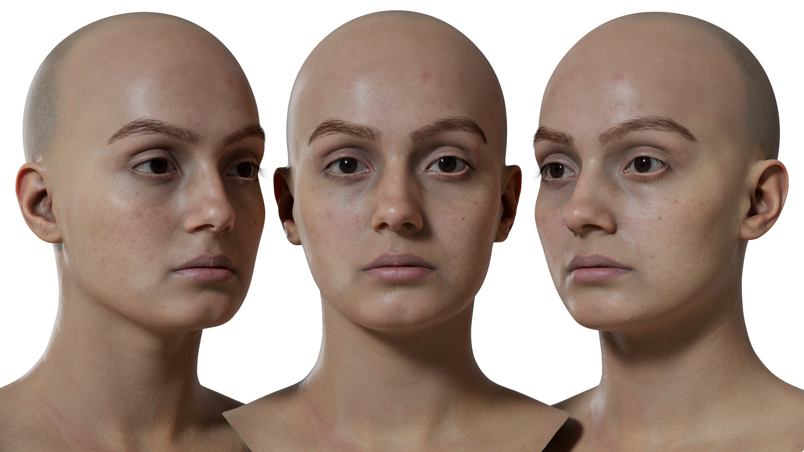 Female 3d face scan model download