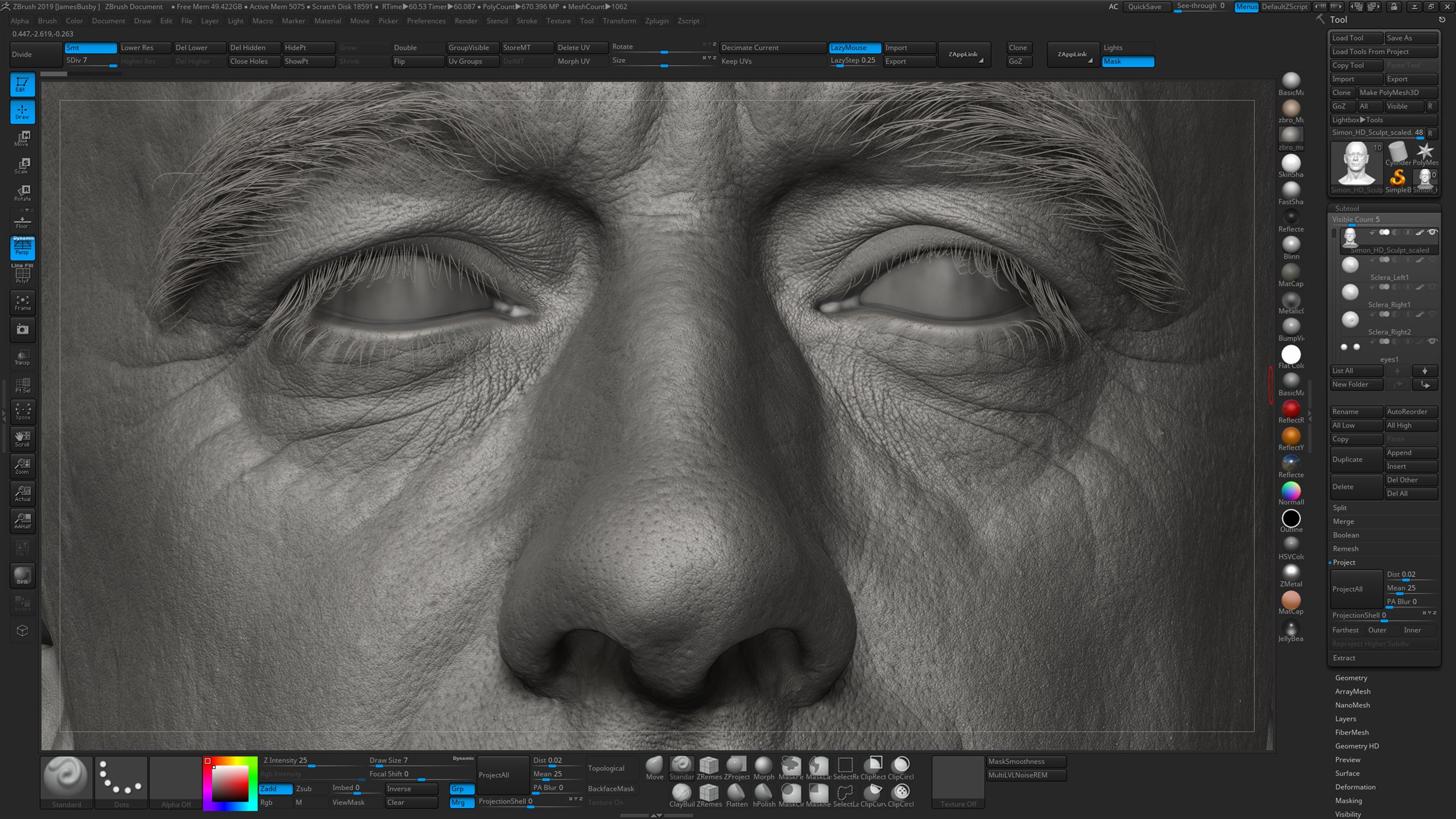3D Head Scan alpha skin details