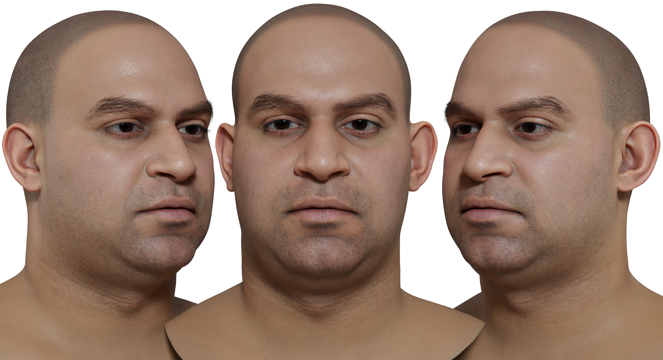 Download Asian male 3d head model scan