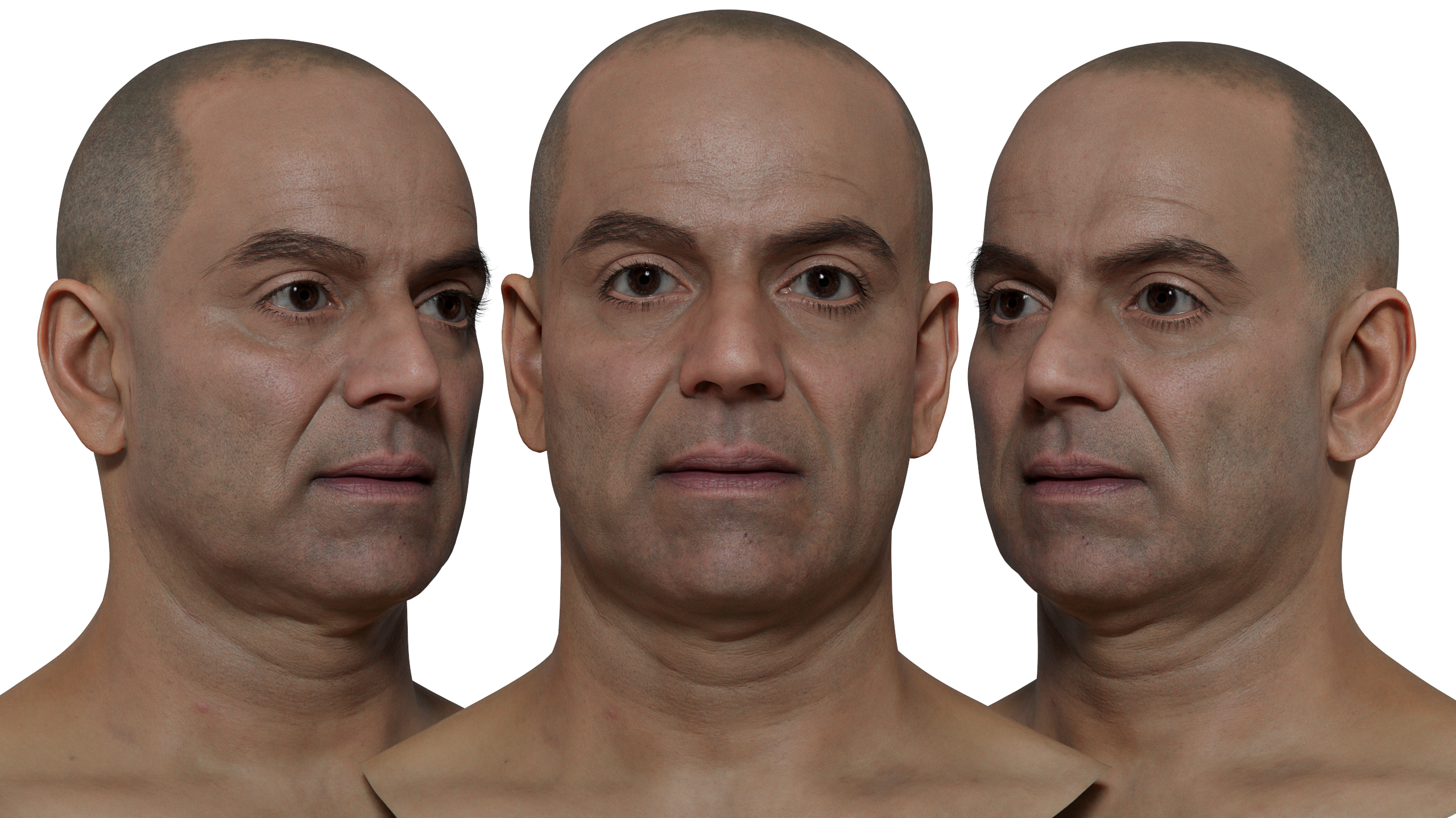 Download Asian male 3d head model scan