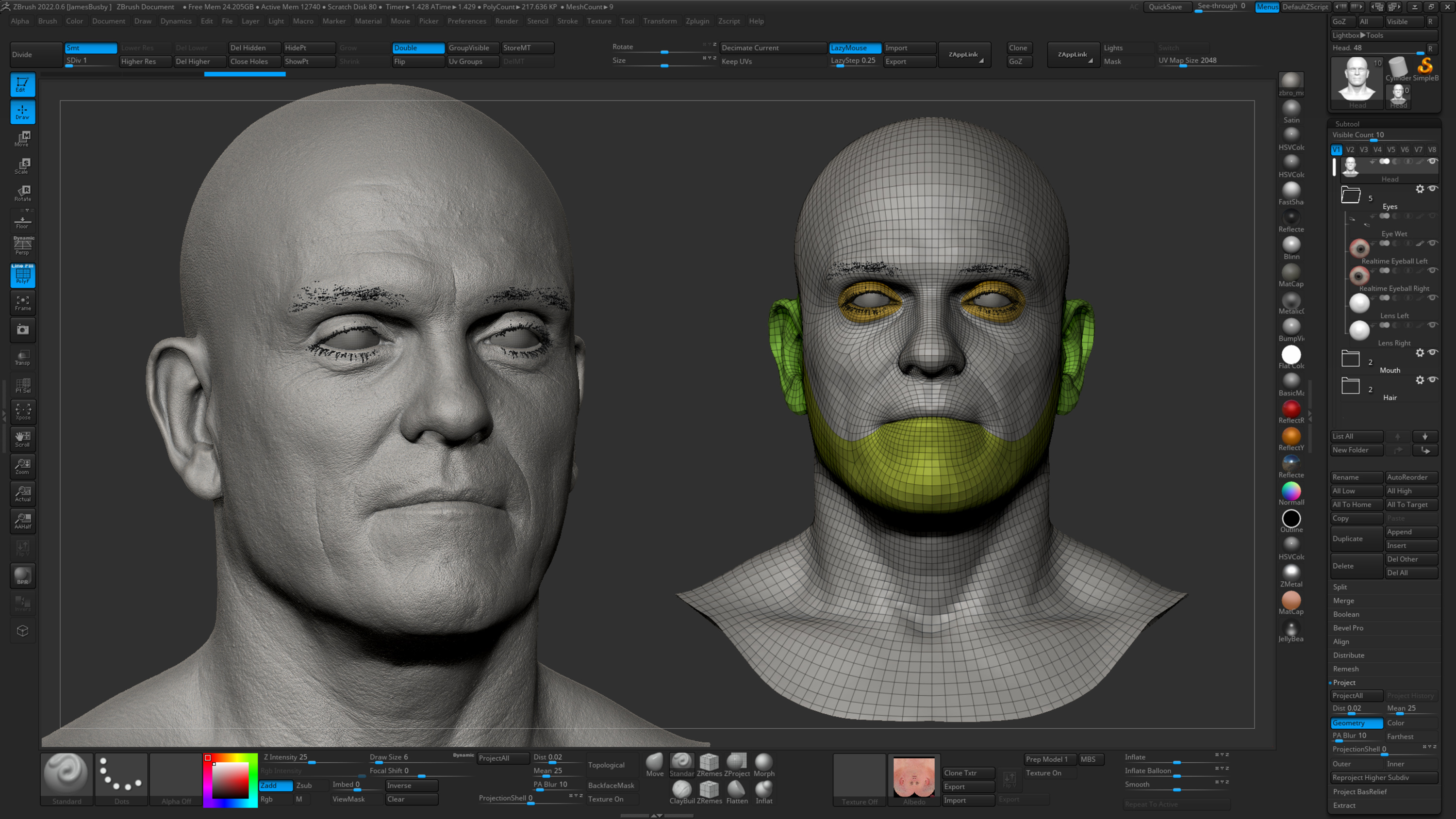 HD Male 3D Head Model 57