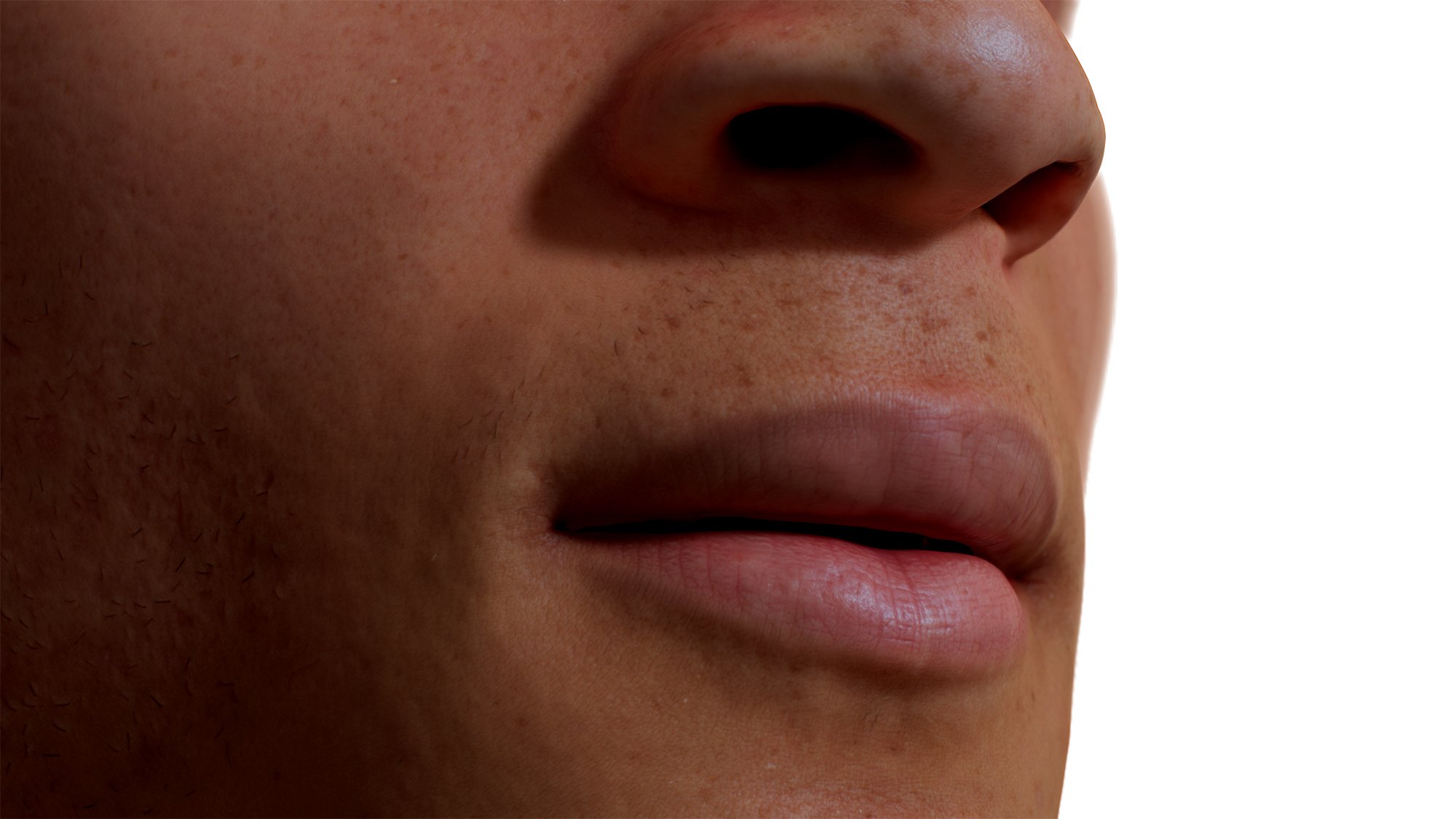 Male 3D model / Retopologised Head Scan 021