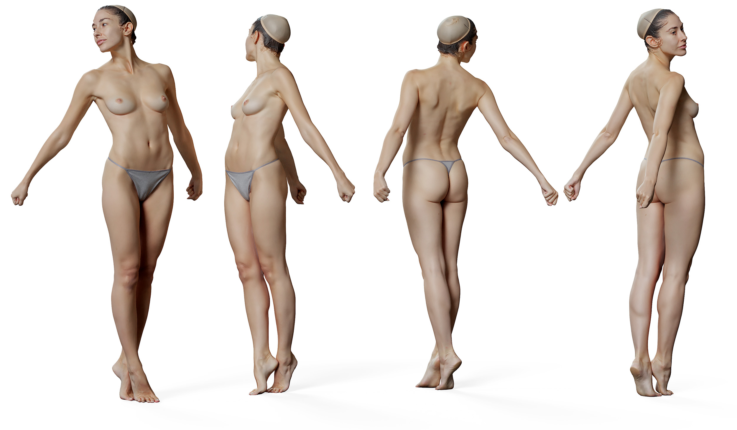 Female anatomy reference model, with ZBrush model and decimated OBJ.