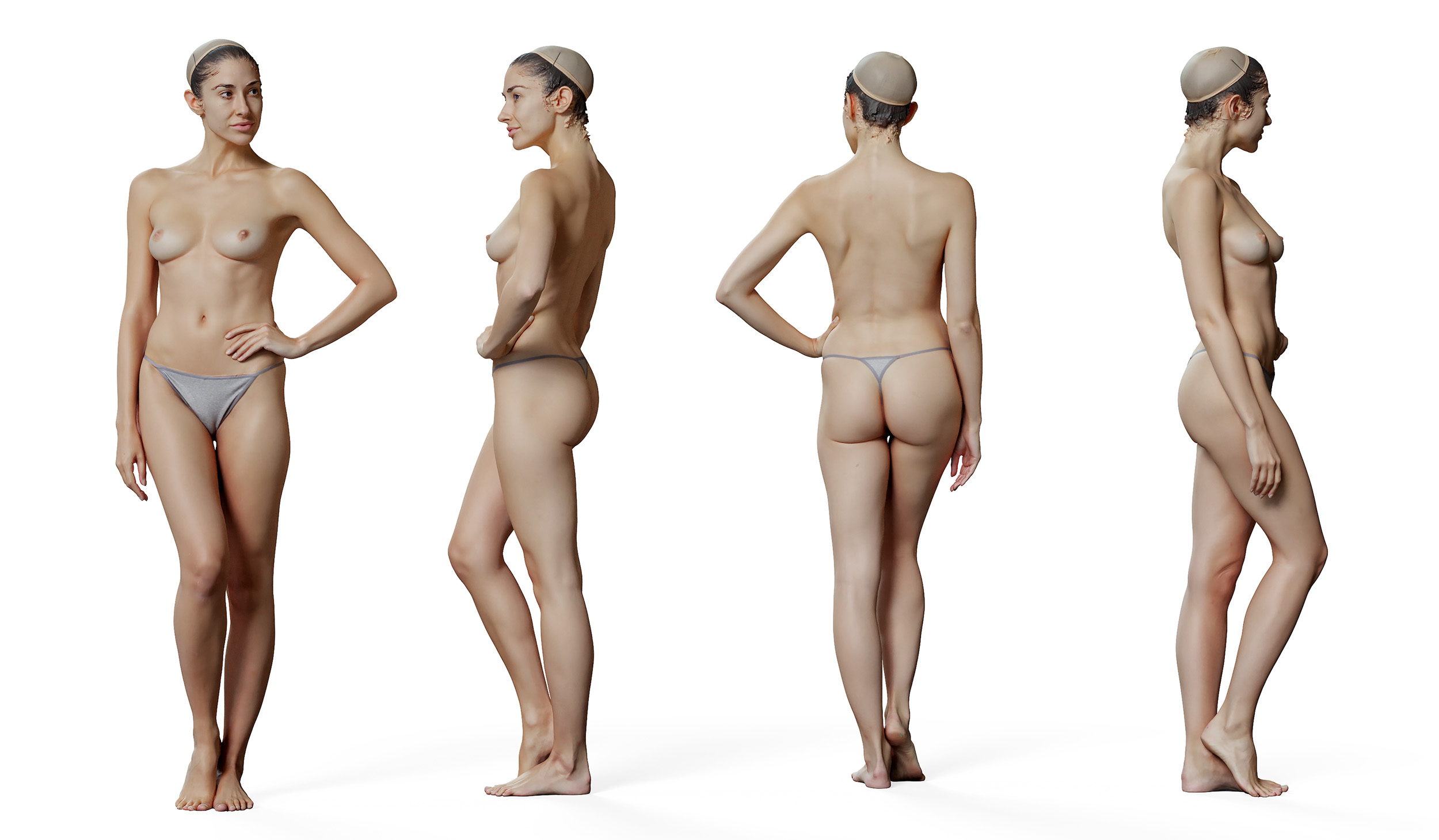 Female anatomy reference model, with ZBrush model and decimated OBJ.