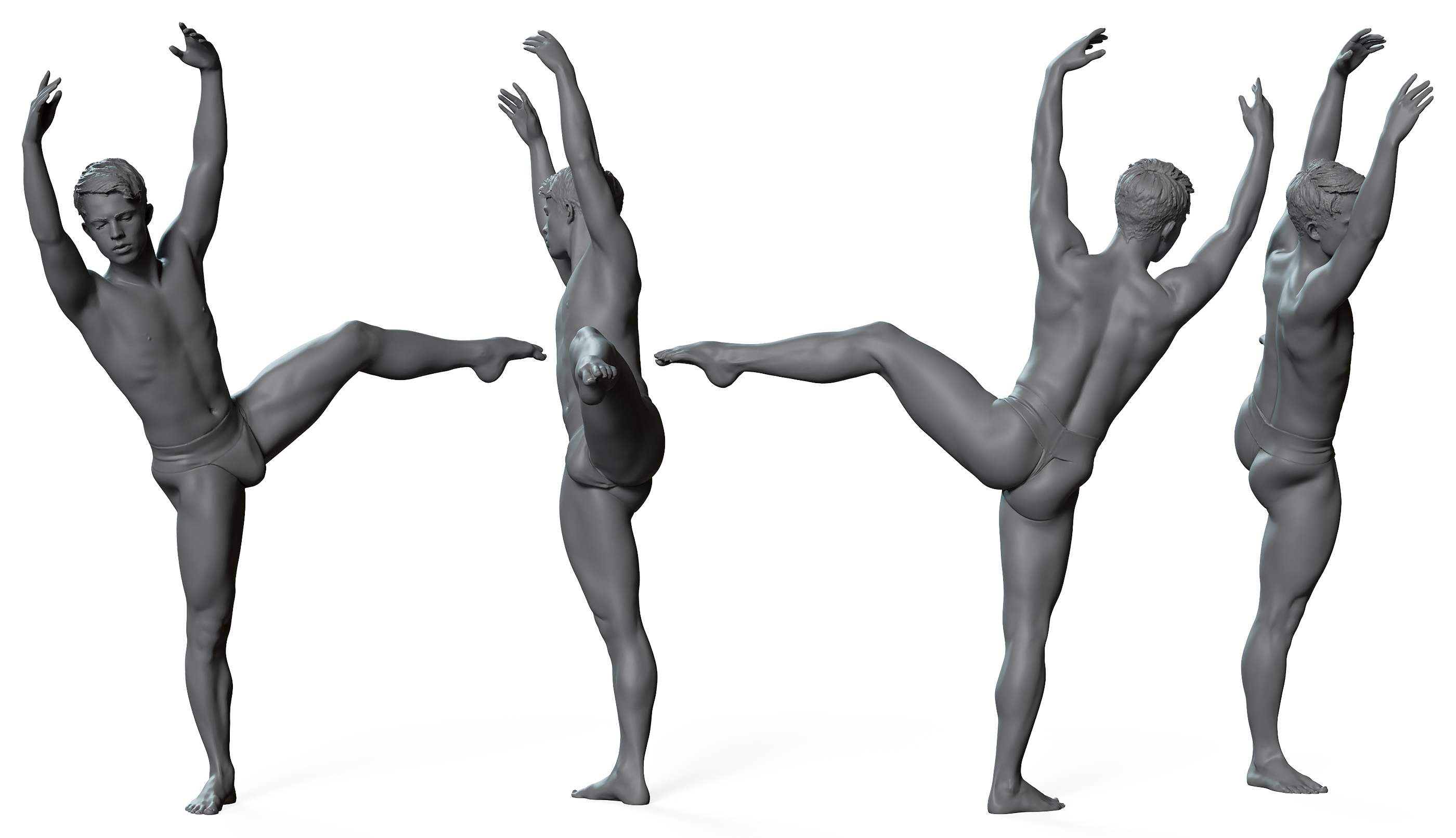 3D male anatomy reference 3d model download. 